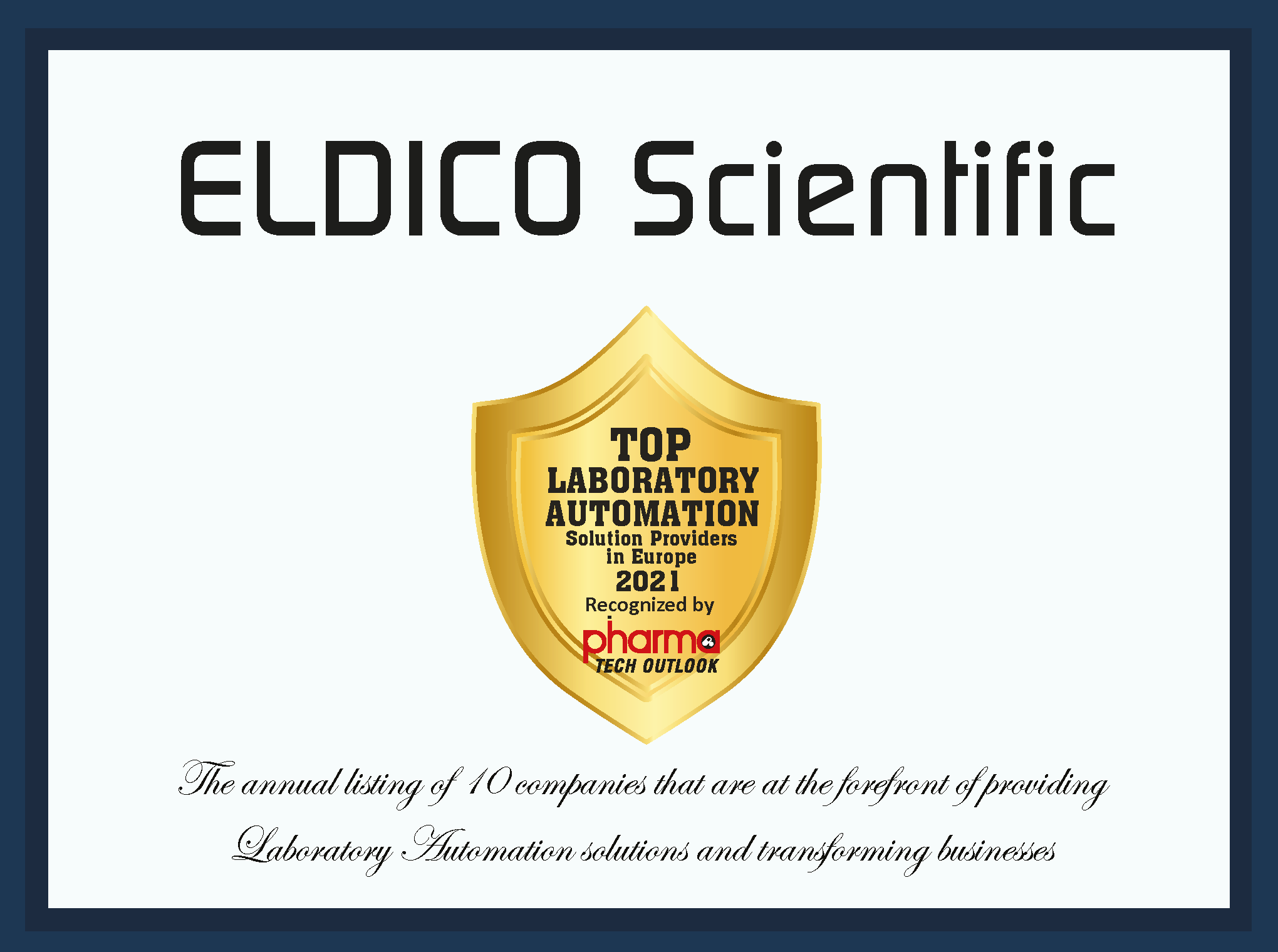 ELDICO Scientific certificate ELDICO Scientific certificate
