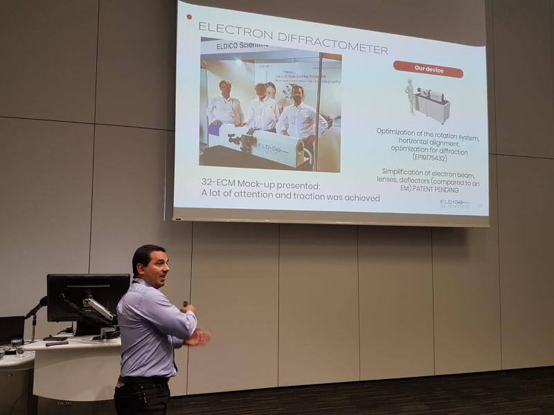 Dr. Gustavo Santiso-Quinones presenting ELDICO’s product concept at ASF 2019 in Glasgow